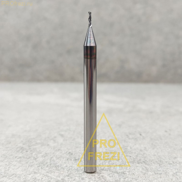Концевая фреза для обработки стали, алюминия, титана Ø1*3*Ø4*50 Z2 HRC50 ONDA 899-13-450 