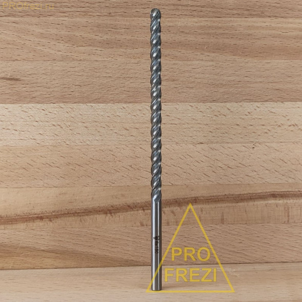 Фреза полусфера спиральная для пенопласта R3 Ø6*100*Ø6*150 Z4 950-6100-6150