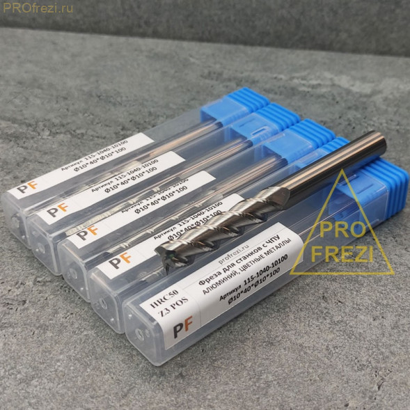 Фреза по алюминию и цветным металлам Z3 Ø10*40*Ø10*100 Profrezi 115-1040-10100