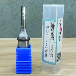 Фреза TCT со стружколомом для раскроя и пазов Ø5x20xØ12.7x75 Z3 TW-A7-520-127 по дереву, МДФ, ЛДСП, фанеры