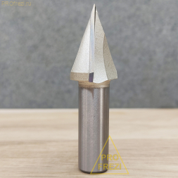 Коническая фреза по дереву, МДФ, фанере, пластикам 45° Ø22.22x26.82xØ12.7x65 Z2 