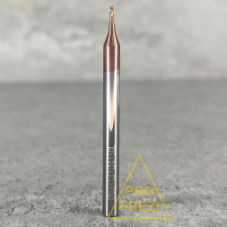 Концевая микро фреза для обработки металлов Ø0.9*1.8*4*50 Z2 HRC55 156-0918-450