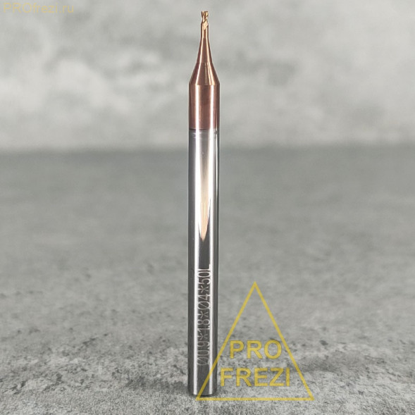 Концевая микро фреза для обработки металлов Ø0.9*1.8*4*50 Z2 HRC55 156-0918-450
