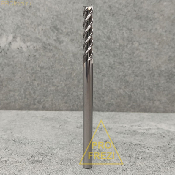 Фреза по алюминию и цветным металлам Z3 Ø6*30*Ø6*100 Profrezi 115-630-6100, плоский торец, стружка вверх
