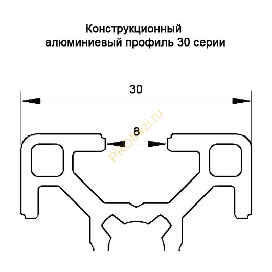 Т-гайка усиленная к профилю серии 30, паз 8 мм