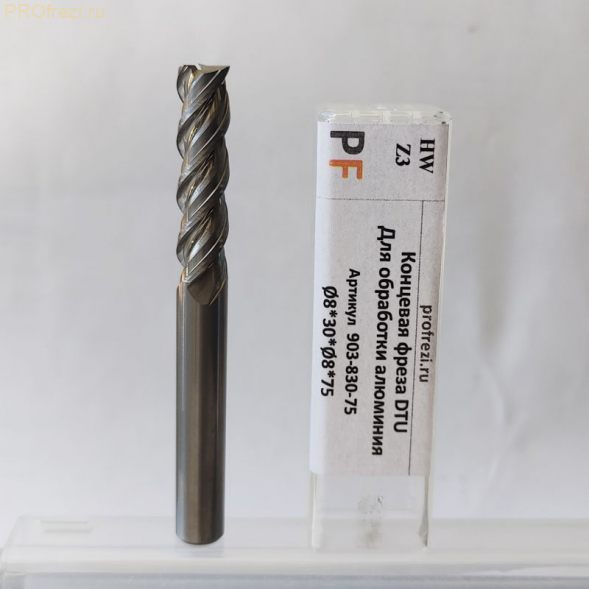 Фреза по алюминию DTU Z3 (Ø8*30*Ø8*75)