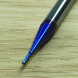 Спиральная твердосплавная фреза для стали Ø1*3*Ø4*50 Z4 покрытие NaCo Blue, HRC65, плоский торец, стружка вверх