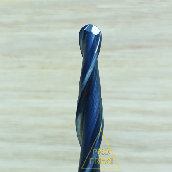 Коническая сферическая фреза для 3D и 5D фрезеровки 1.88° R2 Ø4*30.5*Ø6*75 Z2 AlTiN Profrezi 104-230-675 (F01) HRC55
