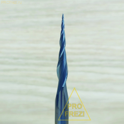 Коническая сферическая фреза для 3D и 5D фрезеровки 5.15° R0.25 Ø0.5*30.5*Ø6*75 Z2 AlTiN Profrezi 100-02530-675 (F01) HRC55