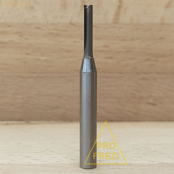 Прямая пазовая фреза Ø3*15*Ø6*55 TCT Z2 912-315-655 по дереву, фанере, MDF, ЛДСП
