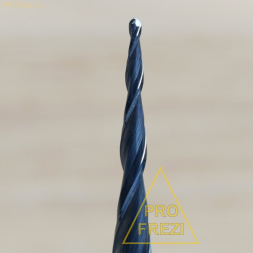 Коническая сферическая фреза для 3D и 5D фрезеровки 3.34° R0.5 Ø1.0*60*Ø8*100 Z2 AlTiN Profrezi 100-0560-8100 (F01) HRC55