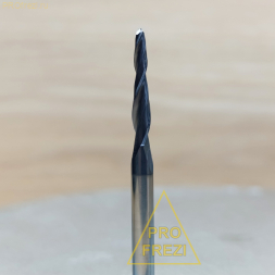 Коническая сферическая фреза для 3D и 5D фрезеровки 2.93° R1 Ø2.0*20.5*Ø4*50 Z2 AlTiN Profrezi 100-120-450 (F01) HRC55