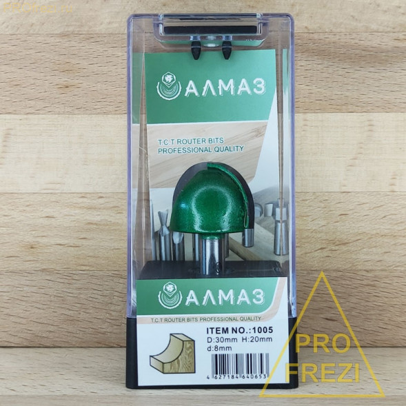 Фреза галтельная для ручного фрезера АЛМАЗ 1005 D30 d8  