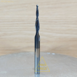 Коническая сферическая фреза для 3D и 5D фрезеровки 3.87° R1 Ø2*30.5*Ø6*75 Z2 AlTiN Profrezi 100-130-675 (F01) HRC55