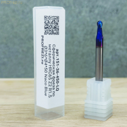 Сферическая фреза по металлу HRC65 Z2 R1.5 Ø3*6*Ø4*50 Naco Blue