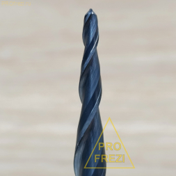 Коническая сферическая фреза для 3D и 5D фрезеровки 3.65° R1 Ø2*47*Ø8*85 Z2 AlTiN Profrezi 100-147-885 (F01) HRC55