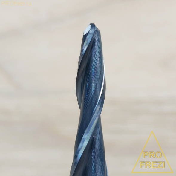 Коническая сферическая фреза для 3D и 5D фрезеровки 3.36° R2 Ø4*70*Ø12*120 Z2 AlTiN Profrezi 100-270-12120 (F01) HRC55