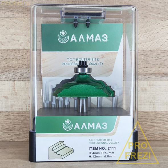 Кромочная фасонная фигурная фреза АЛМАЗ 2111 R4 D50 h12 d8