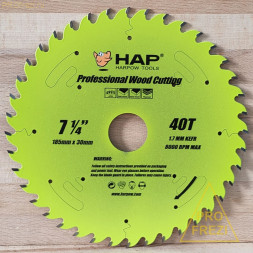 Пильный тонкий диск по дереву HAP 185 х 30 х 40Z (ширина пропила 1,7 мм)
