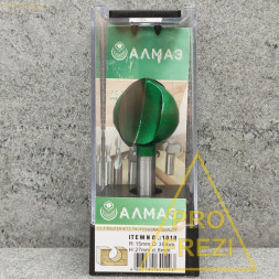 Сферическая фреза Алмаз 1010 R15 D30 H27 d8 по дереву для ручного фрезера и станков с ЧПУ