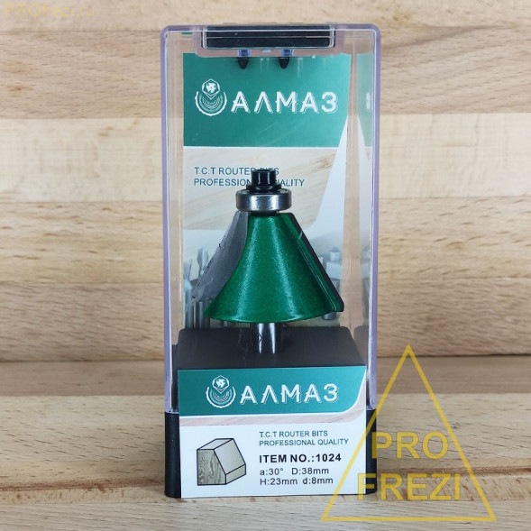 Фреза для фаски по дереву АЛМАЗ 1024 30° D38 H23 d8