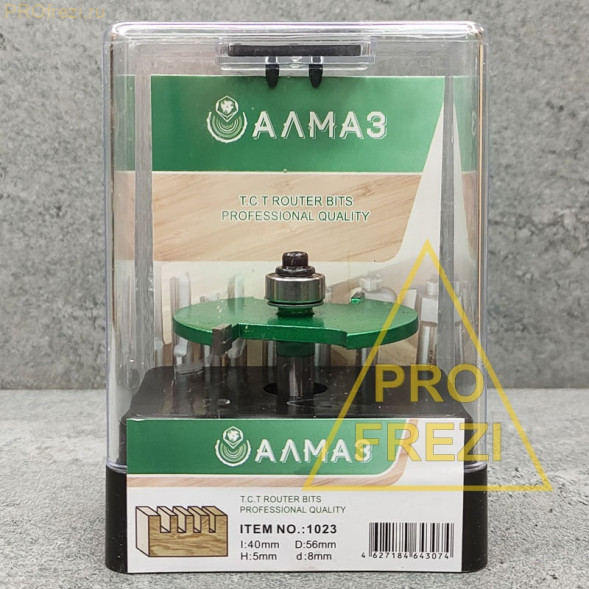 Фальцевая дисковая фреза Алмаз 1023 D56 H5 d8 по дереву для ручного фрезера