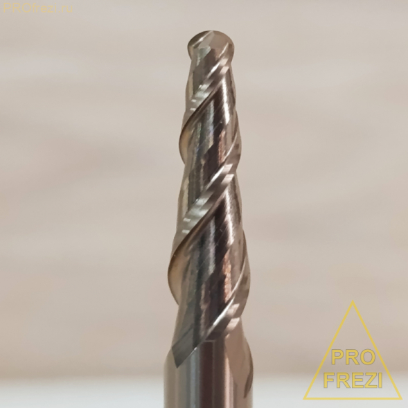Коническая сферическая фреза для 3D обработки 3.93° R1.0 Ø2.0*15.5*Ø4.0*38 Z2 AlTiSiN Profrezi 101-115-450 (F31) HRC55
