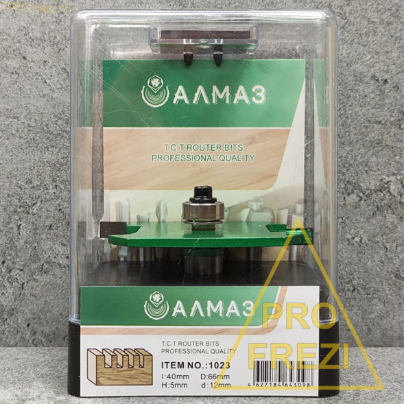 Фальцевая дисковая фреза Алмаз 1023 D66 H5 d12 по дереву для ручного фрезера