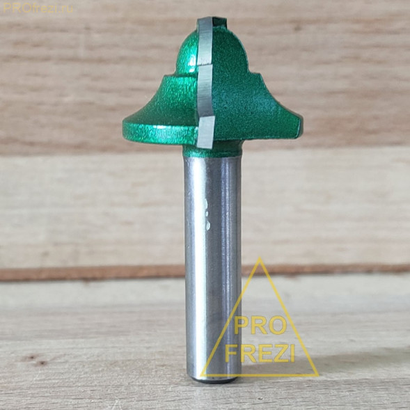 Концевая фасонная фреза по дереву АЛМАЗ 2051 R6 D28 H15 d8 L50