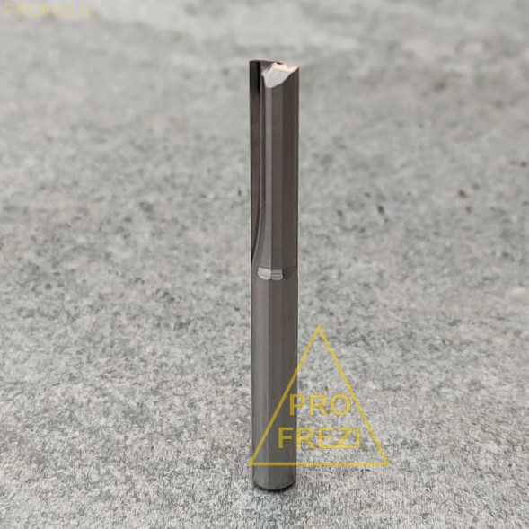 Прямая твердосплавная концевая фреза для древесины, фанеры, MDF Z2 HW Ø5*22*Ø5*50 Profrezi 113-522-550 (F30)
