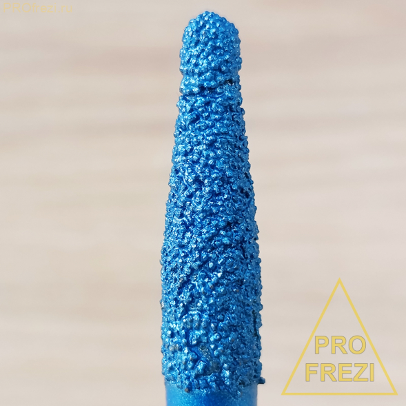 Алмазная фреза для 3D и 5D фрезеровки натурального камня 6° Ø4.5-Ø5.0x30xØ8x90  для мягких пород 193-4530-890 (F37)