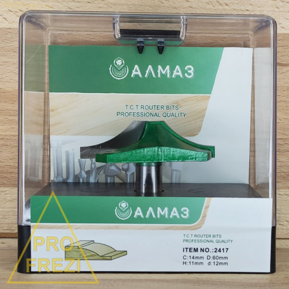 Концевая фасонная фреза Алмаз 2417 D60 H11 C14 d12