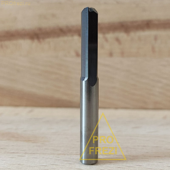 Прямая твердосплавная концевая фреза для древесины, фанеры, MDF Z2 HW Ø6*22*Ø6*50 Profrezi 113-622-650 (F30)