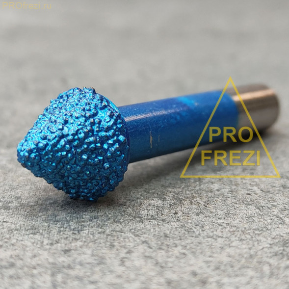 Алмазная коническая фреза по камню 60° D11 H9 d6 L40 Profrezi 195-6011-640 (F16)