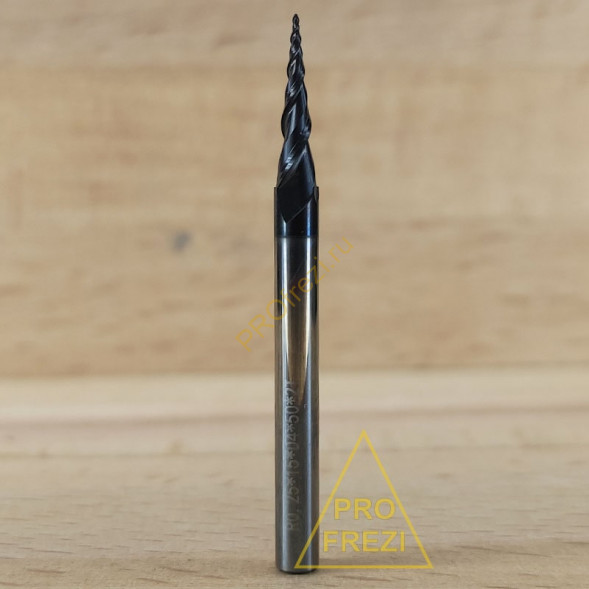 Коническая сферическая фреза для 3D обработки 6,65° R0.25 Ø0.5*15*Ø4*50 Z2 AlTiN Profrezi 104-02515-450 (F31)