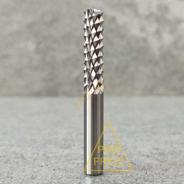 Фреза кукуруза для печатных плат, фанеры, текстолита Ø6*25*Ø6*50 WF06 130-625-650-HN стружка вверх