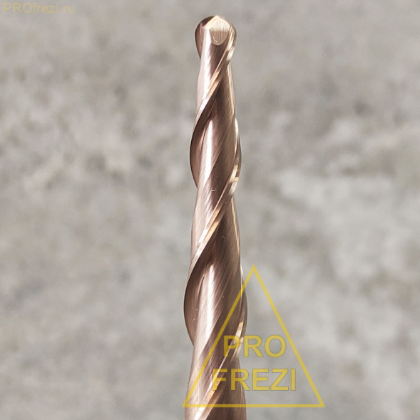 Коническая сферическая фреза для 3D обработки R2.0 Ø2*50*Ø8*100 Z2 902-250-8100 2.38°