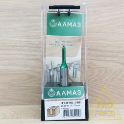Концевая прямая пазовая фреза АЛМАЗ 1001 D4 H12 d8 Z1 по дереву, фанере, MDF для ручного фрезера и станков с ЧПУ
