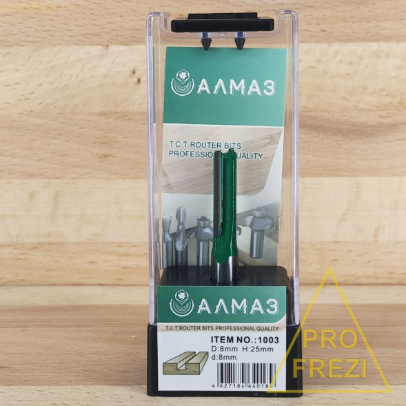 Прямая пазовая фреза для фрезера АЛМАЗ 1003 D8 H25 d8 Z2