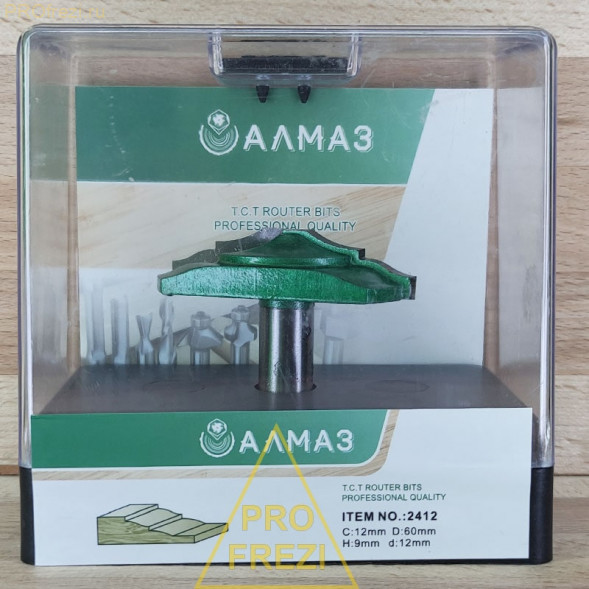 Фреза для филенки и фасадов Алмаз 2412 D60 C12 H9 d12