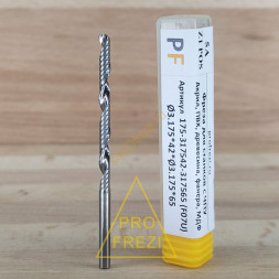 Фреза для фрезеровки пластиков, древесины, MDF Ø3.175*42*Ø3.175*65 Z1 5A Profrezi 175-317542-317565 (F07U)