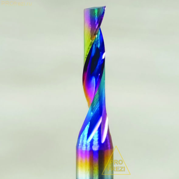 Фреза для алюминия и цветных металлов, пластиков Ø2*6*Ø3,175*38 Z1 DLC 910-26-317538 стружка вверх