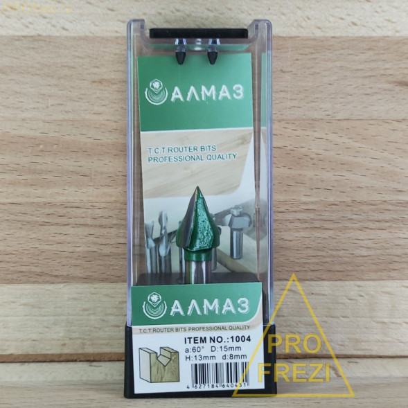 Концевая коническая фреза Алмаз 1004 60 D15 H13 d8